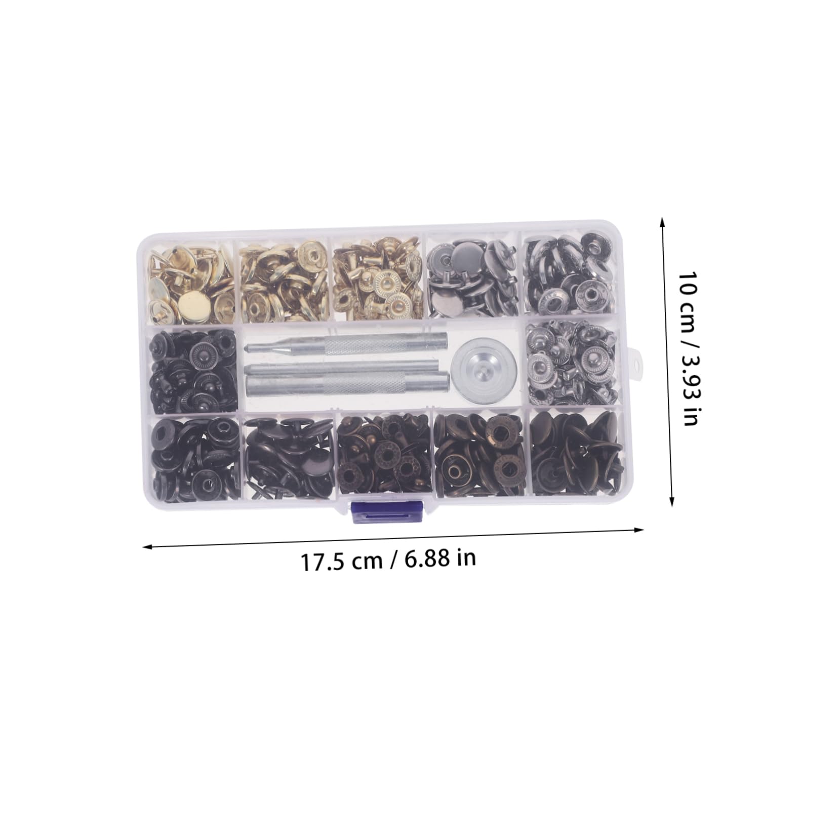 Bottoni a Pressione Rotondi in Ferro 12, 5mm 120 Set