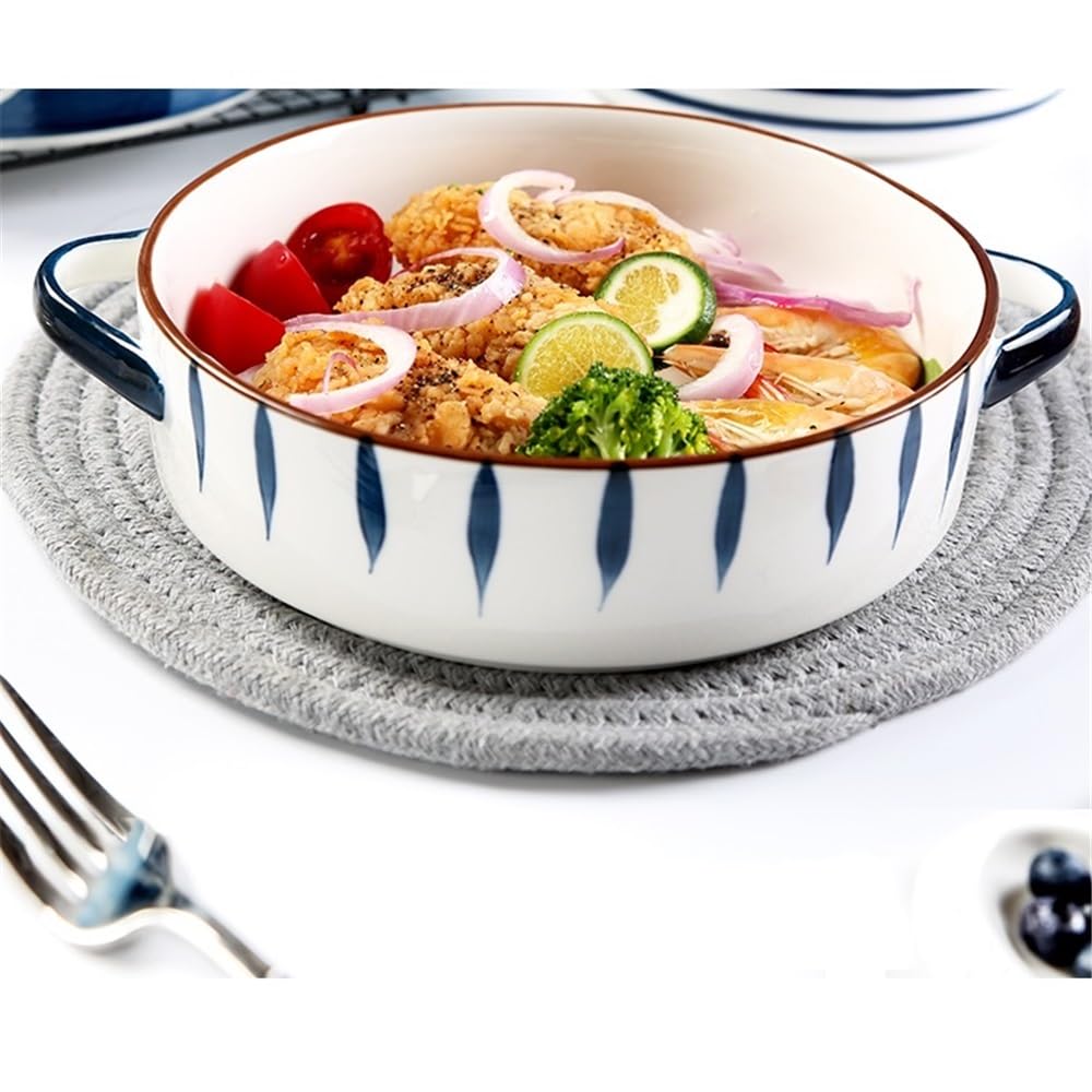 Naczynia do lasagne Ceramiczne naczynie do zapiekania sera w stylu europejskim do użytku domowego, kreatywna i szeroka blacha do pieczenia makaronu do pieczenia ciast