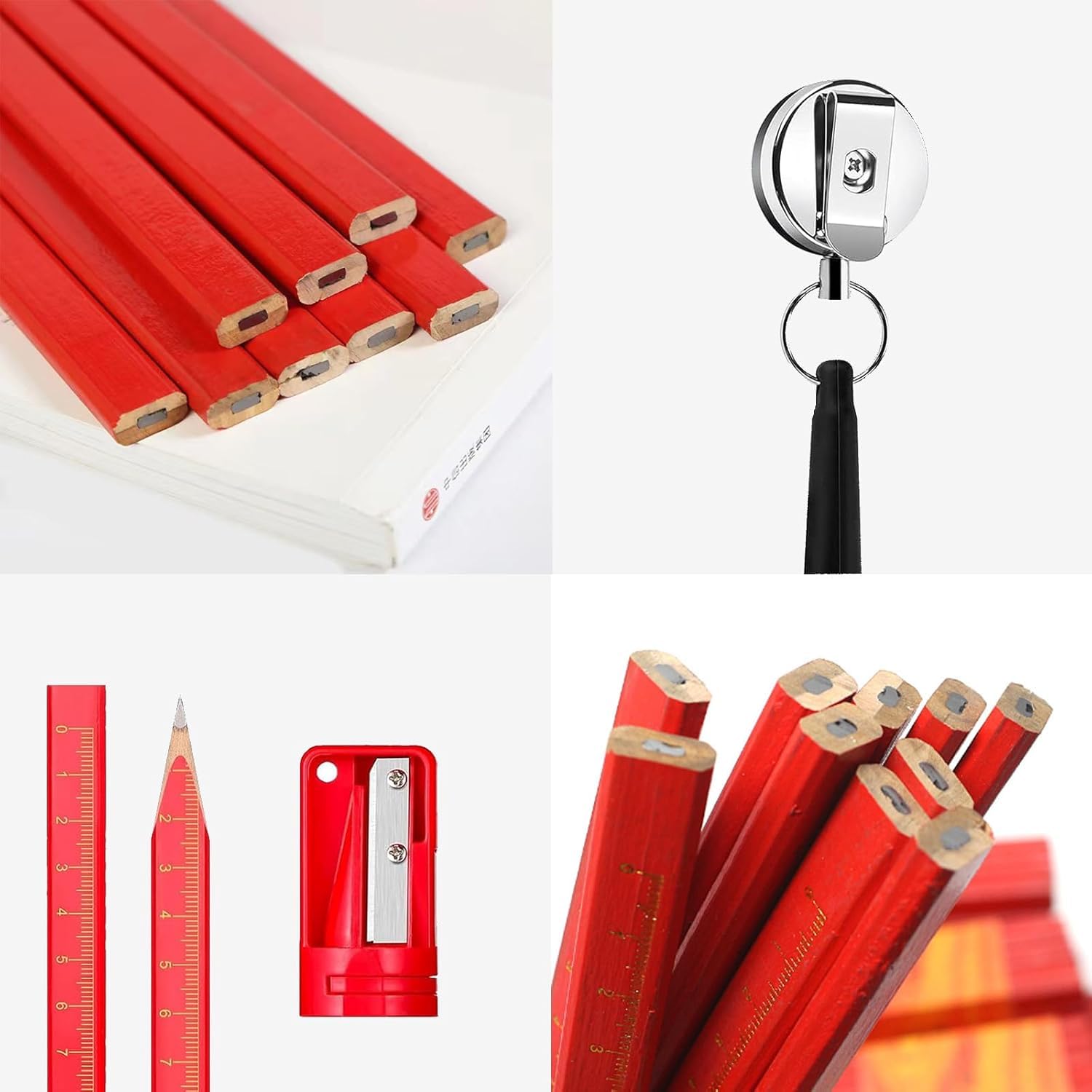 14 Pcs Carpenter Pencil Set,Flat Octagonal Hard Black Carpenter Marking Pencils With Pencil Sharpener Retractable - View #10