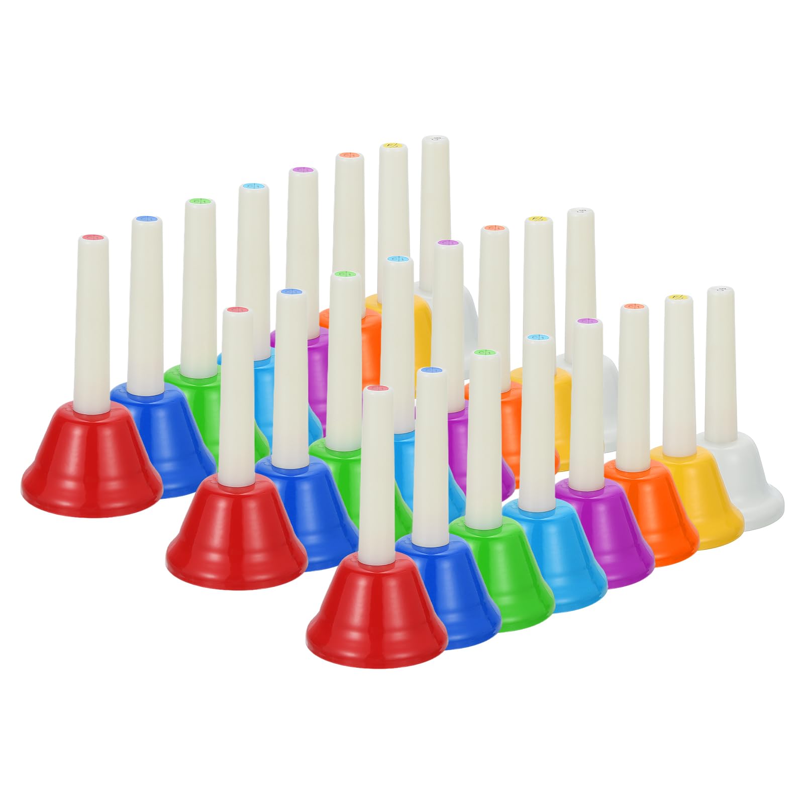 QUARKZMAN 3 Set Campanelle Manuali Set 8 Note Musicali Diatoniche Campanelli Strumento Musicale Colorato Per Insegnamento Musicale Festa Chiesa Coro Famiglia Bianco/Colori Misti