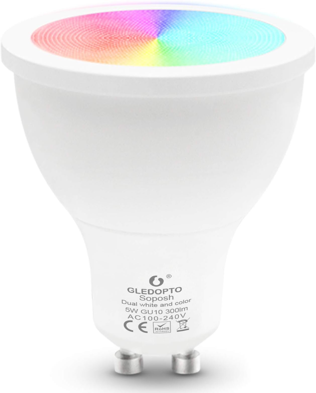 GLEDOPTO RGBCCT Intelligent Spotlight Bulb Zigbee GU10 Smart Phone App Control Adjustable Color and Brightness Compatible with Amazon Echo Plus SmartThings (Require ZigBee Hub)