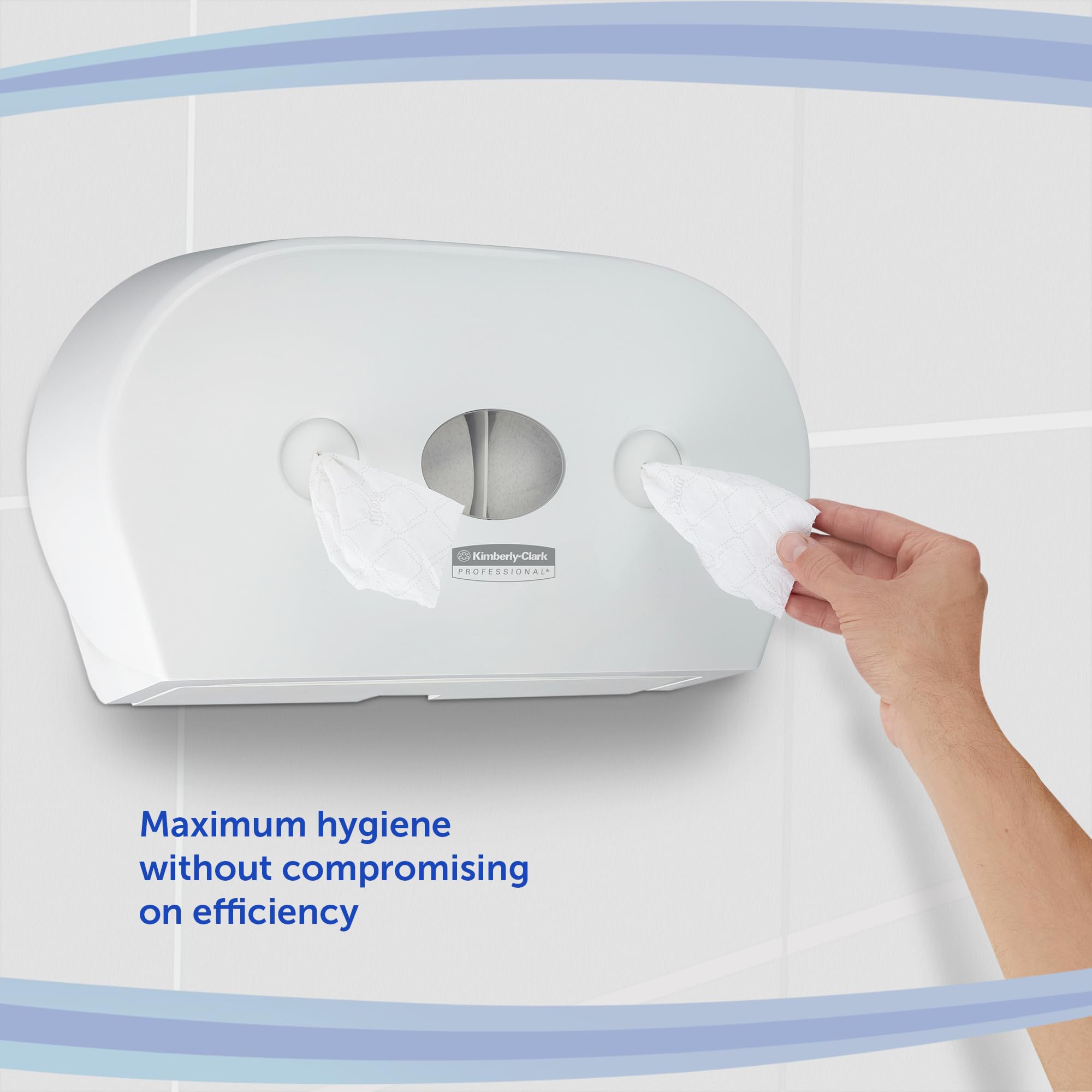 Aquarius Mini-Doppel-Toilettenpapierspender mit Zentralentnahme 7186-1 x Weiß, Wc Papierspender