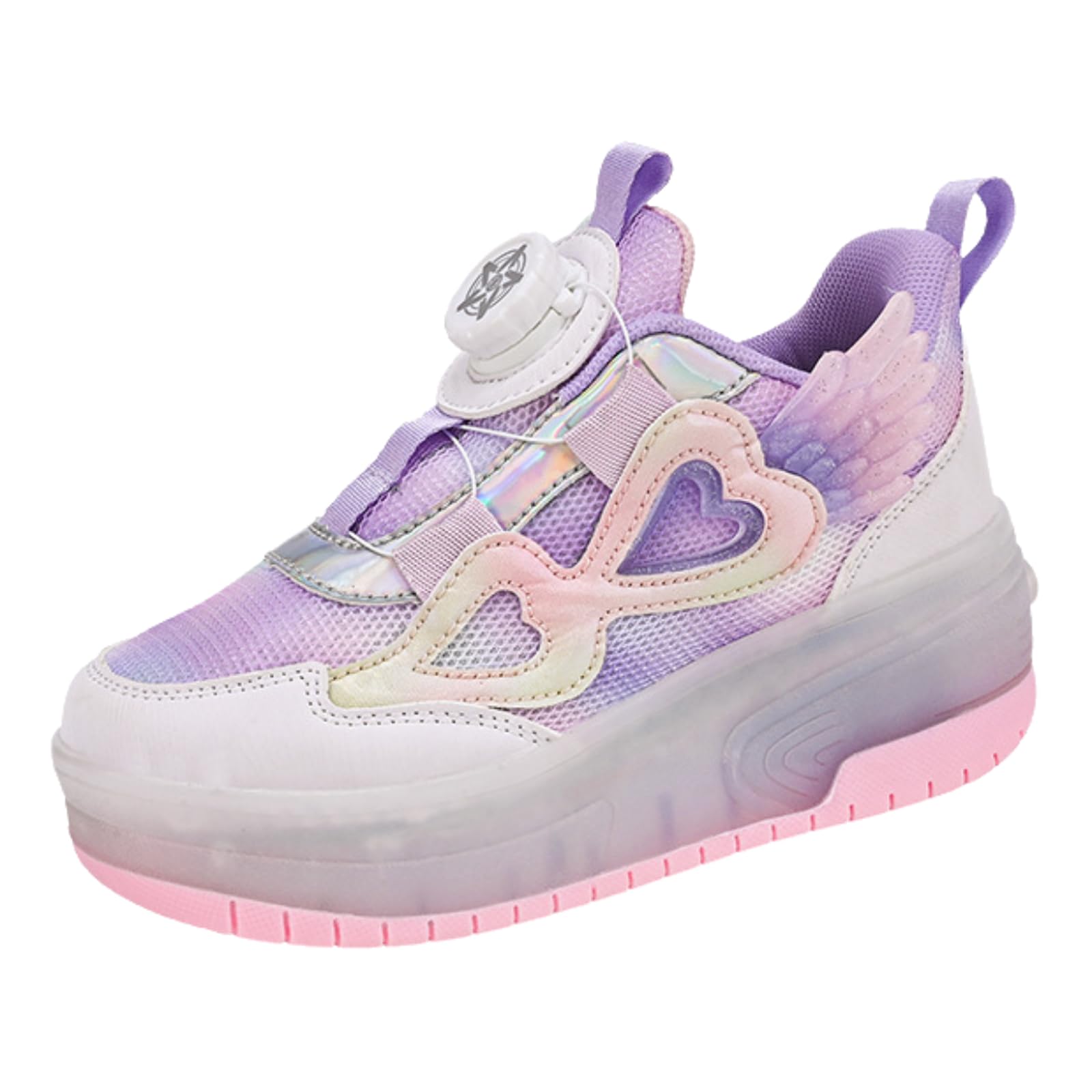 Buty na kółkach dla dziewczynek, buty z podwójnymi kółkami, dziecięce buty na kółkach, dziecięce wrotki, buty na rolkach ze światłami LED, regulowane światło