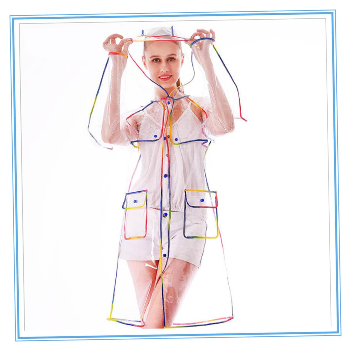 Impermeabile Portatile Trasparente Pioggia Poncho Adulto Impermeabile Trasparente Poncho Impermeabile Riutilizzabile Trasparente Impermeabili Con Riutilizzabile
