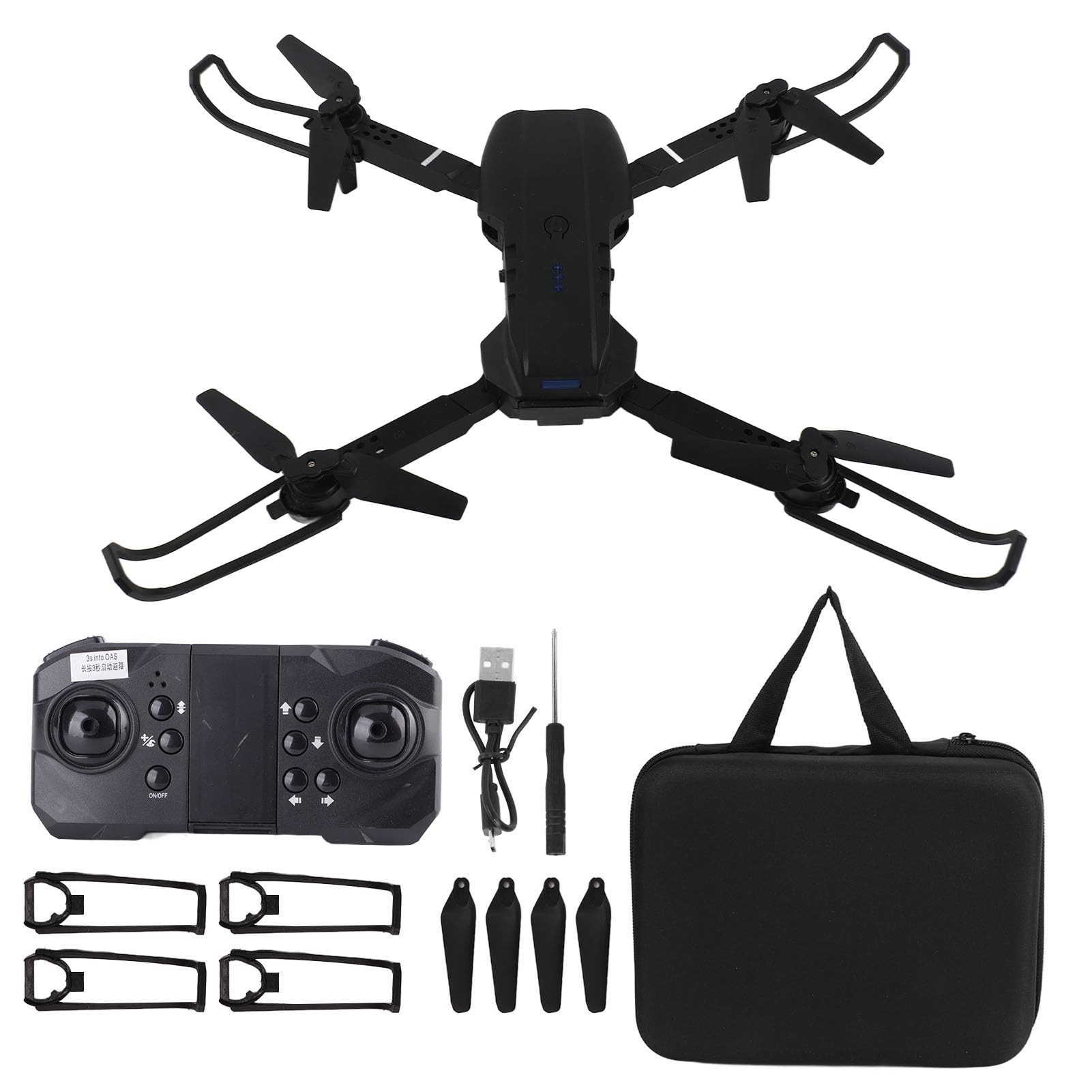 HD 4K Dual-Kamera, 3-seitige Hindernisvermeidung, WLAN-Quadcopter-Drohne mit 50-fachem Zoom für Luftaufnahmen und Fernbedienung für Mehrere Unterhaltsame Flüge