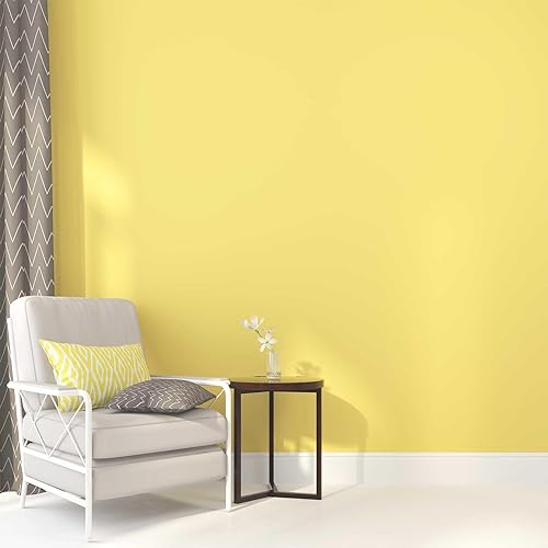 Miniatura 5 de Papel tapiz amarillo para despegar y pegar, 15.7 x 78.7 pulgadas, papel tapiz apto para inquilinos, papel de pared extraíble de PVC de vinilo,