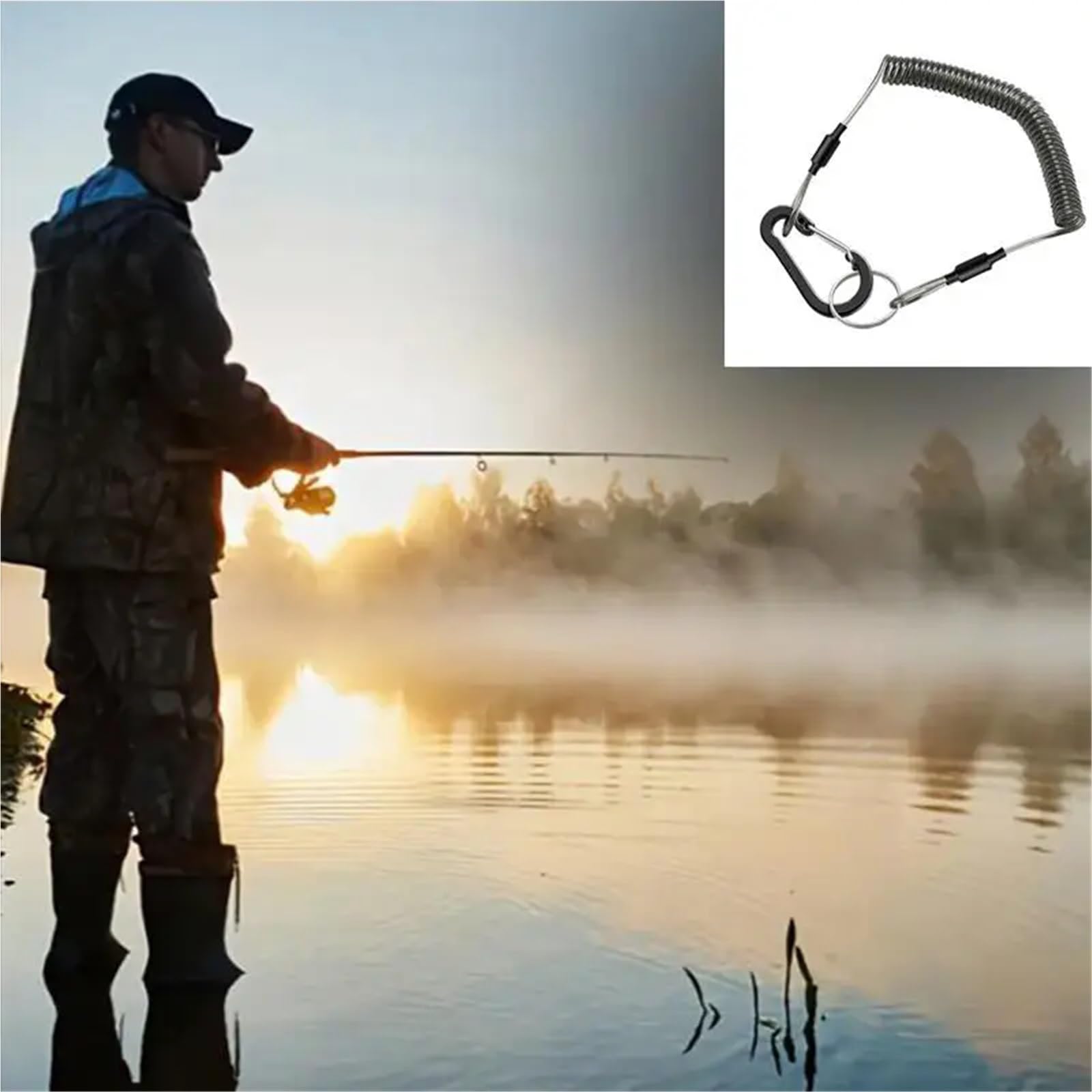 6PCS Pesca persa Corda Anti-perso Spirale Cordino a molla Filo a Prevenire la caduta dell'asta for perdere strumento Per Lavoro