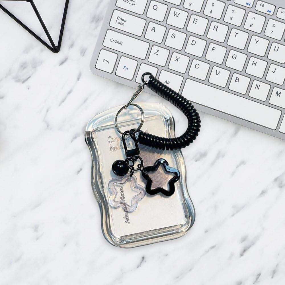 Porte-carte Photo En Silicone Avec Pendentif étoile - Porte-clés Kawaii, Protection Photo, Pour Cartes étudiantes