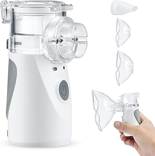 Nebulizer Machine for Kids and Adults - Portable Nebulizer, Ultrasonic Mesh Nebulizer Effective Treatment of Breathing Problems Personal Steam Inhaler for Home Travel Use