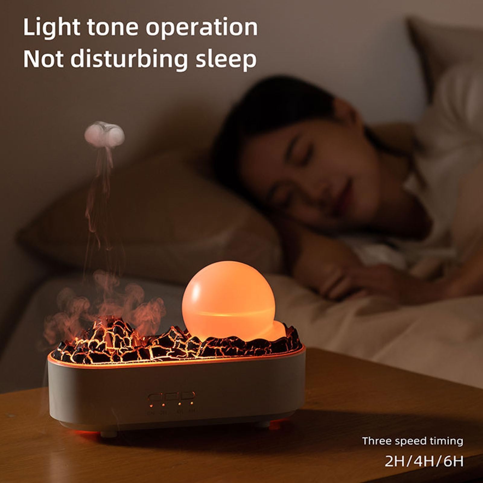 Diffusore di oli essenziali, umidificatore per aromaterapia, 200 ml, con timer, spegnimento automatico, ideale per camera da letto e ufficio
