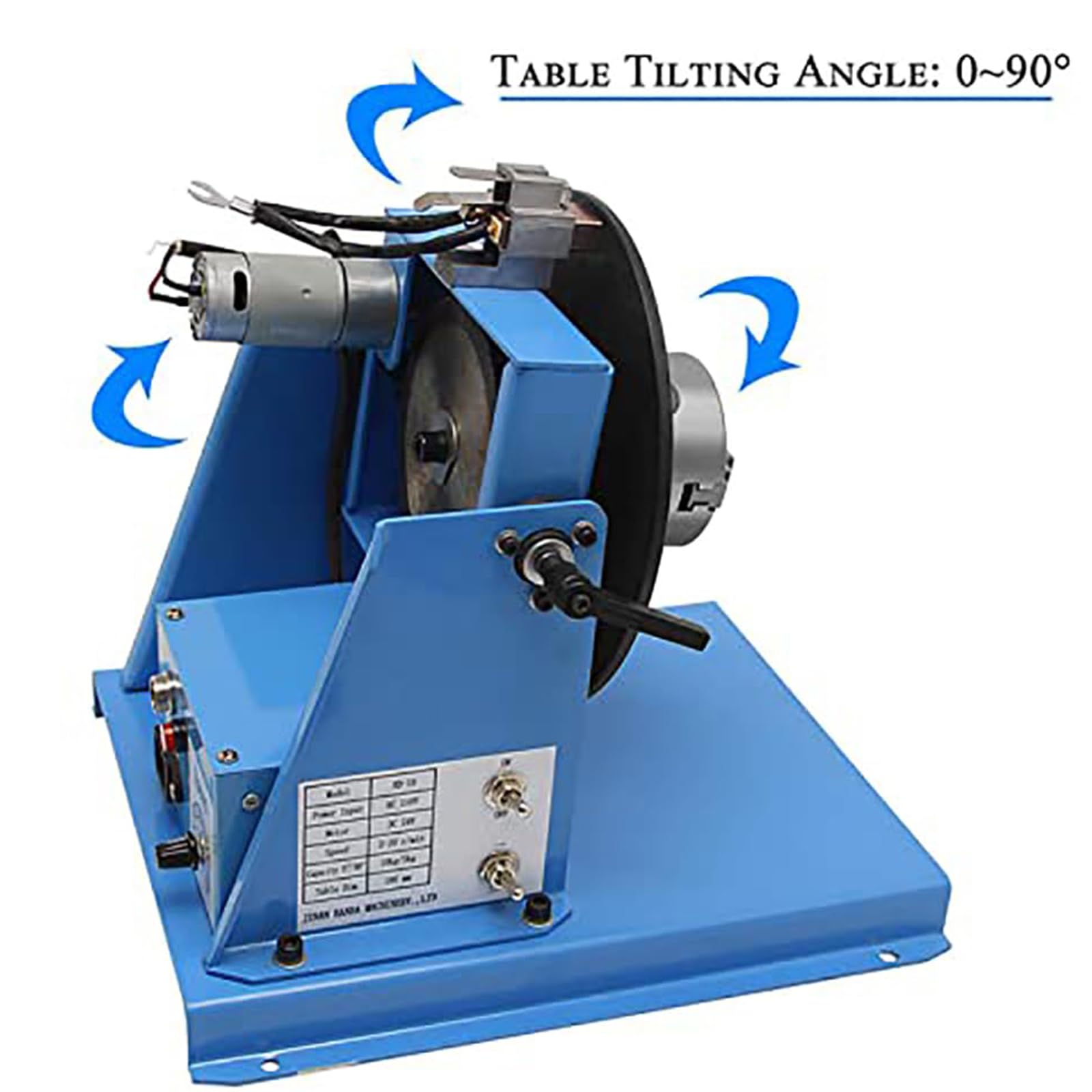 Piattaforma rotante per saldatura, 10 kg, rotatore per saldatura inclinabile da 0 a 90 ° con pedale, velocità regolabile 2-20 giri/min per saldatura TIG MIG MAG flangia tubo