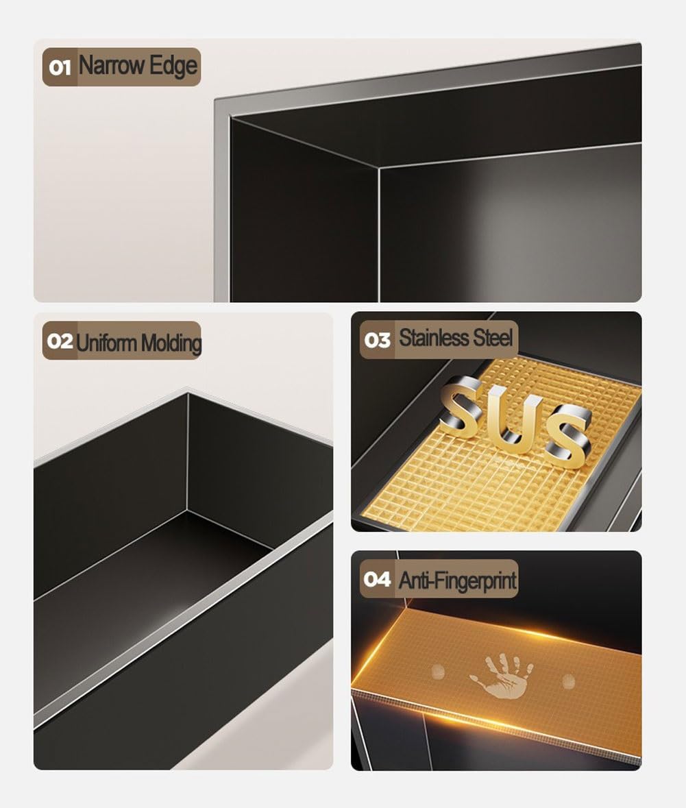 Inserto da parete a nicchia per doccia, grande, 70 x 28 x 12,5 cm, mensola portaoggetti per bagno, organizer nero durevole per rinnovamento