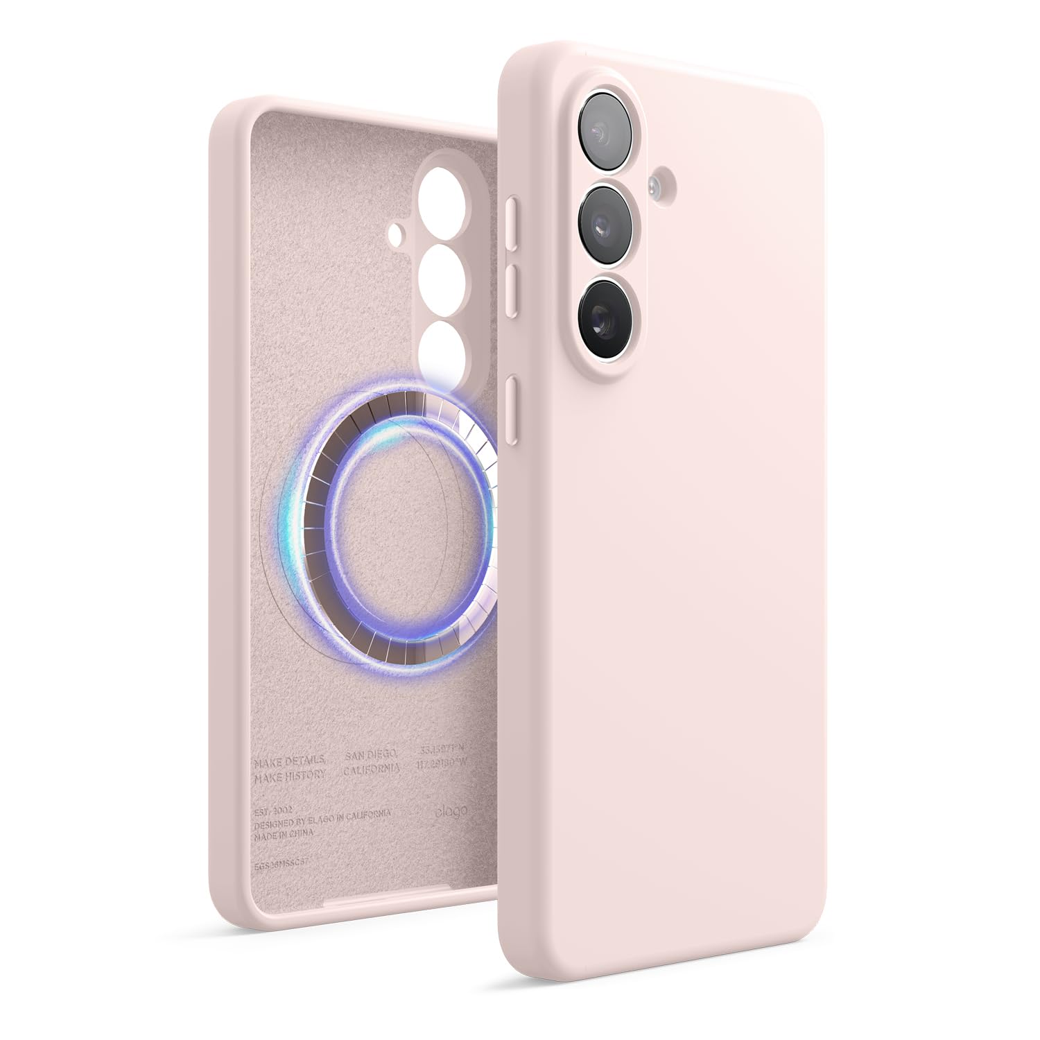 elago Magnetische Silikonhülle kompatibel mit Samsung Galaxy S26 Plus, kompatibel mit MagSafe-Zubehör, Schutzhülle, stoßfest, schlank, kratzschutz durch weiches Mikrofaser-Innenfutter (Lovely Rosa)