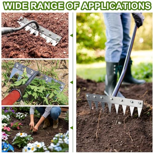 8 Teeth Iron Weeding Rake,Iron Rake for Gardening and Weeding,Heavy Duty Metal Rakes for Efficient Garden Weeding,Carbon Steel Garden Weed Rakes for Loosening Soil,Lawn Care,Weed Removal(No Handle) 6 8 Teeth Iron Weeding Rake,Iron Rake for Gardening and Weeding,Heavy Duty Metal Rakes for Efficient Garden Weeding,Carbon Steel Garden Weed Rakes for Loosening Soil,Lawn Care,Weed Removal(No Handle) - Image 6
