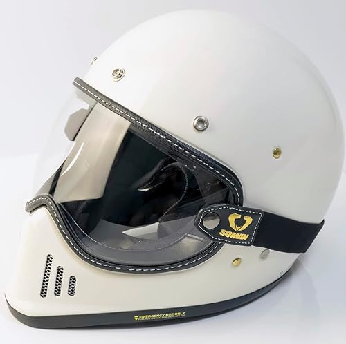 Miniatura 8 de Visor de burbuja retro para casco de motocicleta, lente de gafas de PC de repuesto para casco de motocicleta de crucero todoterreno Bell Moto-3