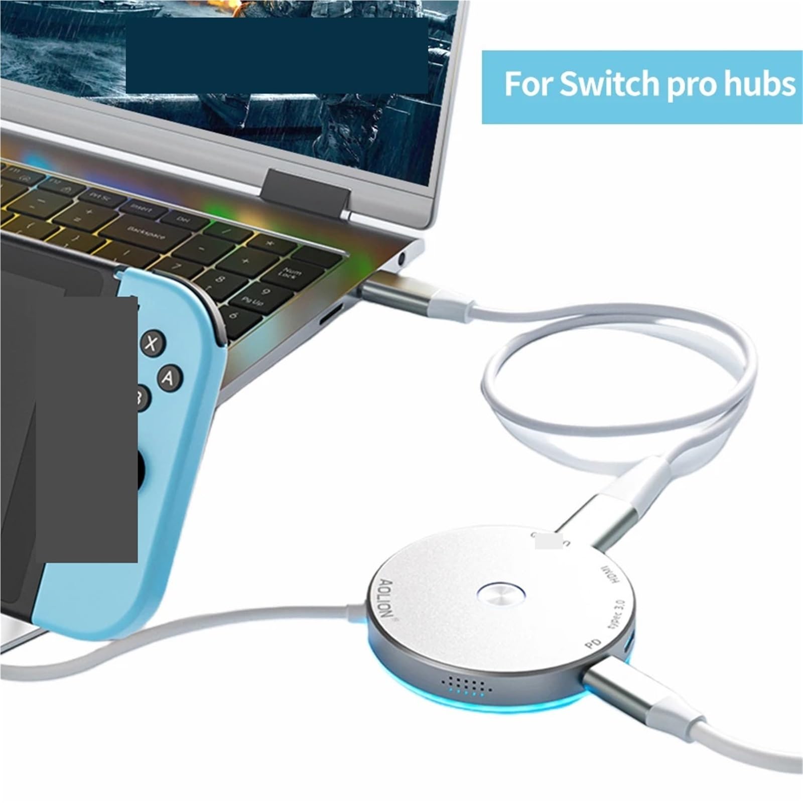 Docking station portatile 4K 1080P 60Hz USB 3.0 Type-C Hub Ricarica PD USB C Splitter Acquisizione video per Ninte* ndo Switch PC portatile