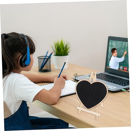 Miniatura 9 de DIYEAH 4pcs Vertical Blackboard Wood Chalkboard Writing Tablet for Kids Message Board Sign Small Chalkboard Sign Kids Kickstand Wedding Sign Crafts
