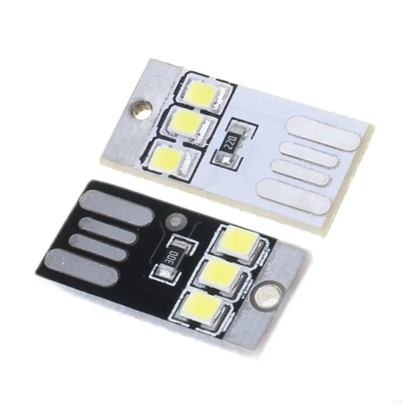 5Pcs 896F 0.2W USB LED Lampadina Book Light Pocket Card Portachiavi Night Lamp (nero)