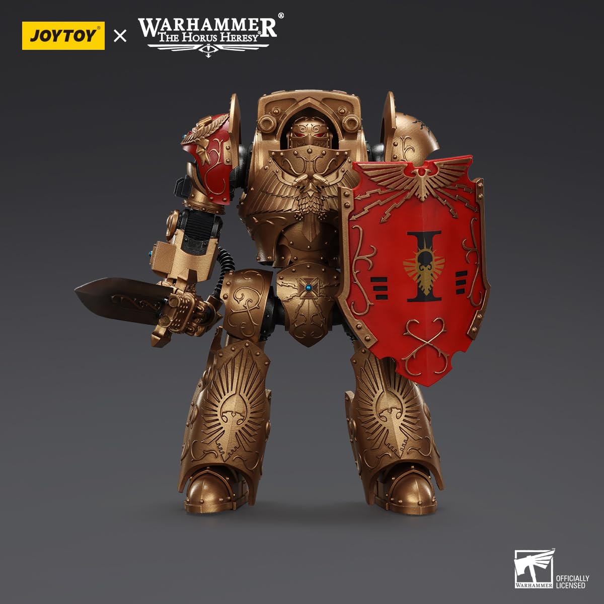 JOYTOY 1/18 Figurine d'action Warhammer The Horus Heresy, Legio Custodes Contemptor Galatus Dreadnought, 25cm Articulations Mobiles Modèle de Personnage, 15 Ans et Plus