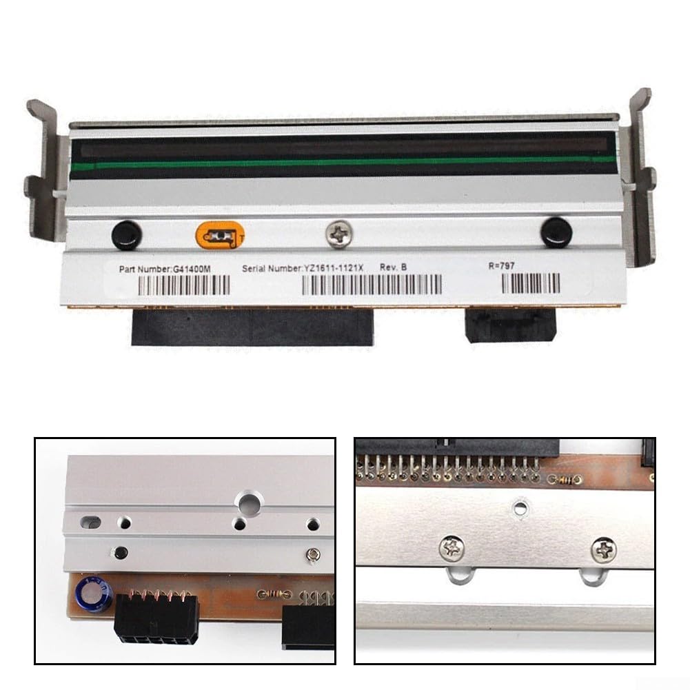 Testina di stampa termica G32432M per stampante di codici a barre Zebra 105SL Risoluzione 203 dpi Stampa a bassa temperatura ad alta velocità Stampa di etichette trasparenti Standard in metallo