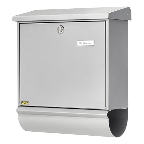 BURG-WÄCHTER, Boîte aux Lettres avec Boîte à journal Intégré, Format de Fente : A4, Norme UE EN 13724, Acier Galvanisé, Comfort-Set 91300 Si, Argenté