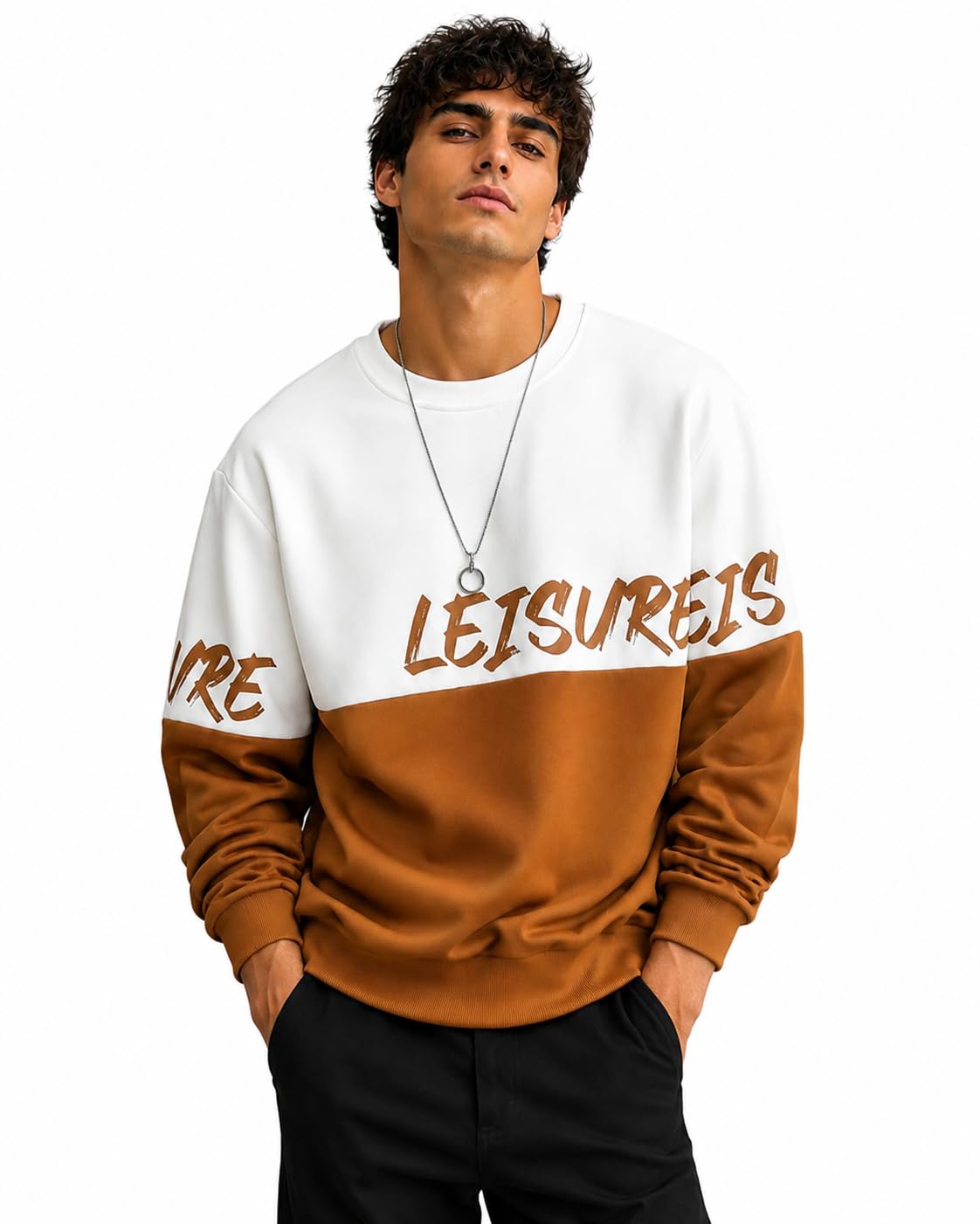 celary Men's Sweatshirts|Men’s Oversized Sweatshirt with Front Graphic Print|Available Size: S to 2XL Casual Crew Neck Full Sleeve Pullover for Men-picture-19