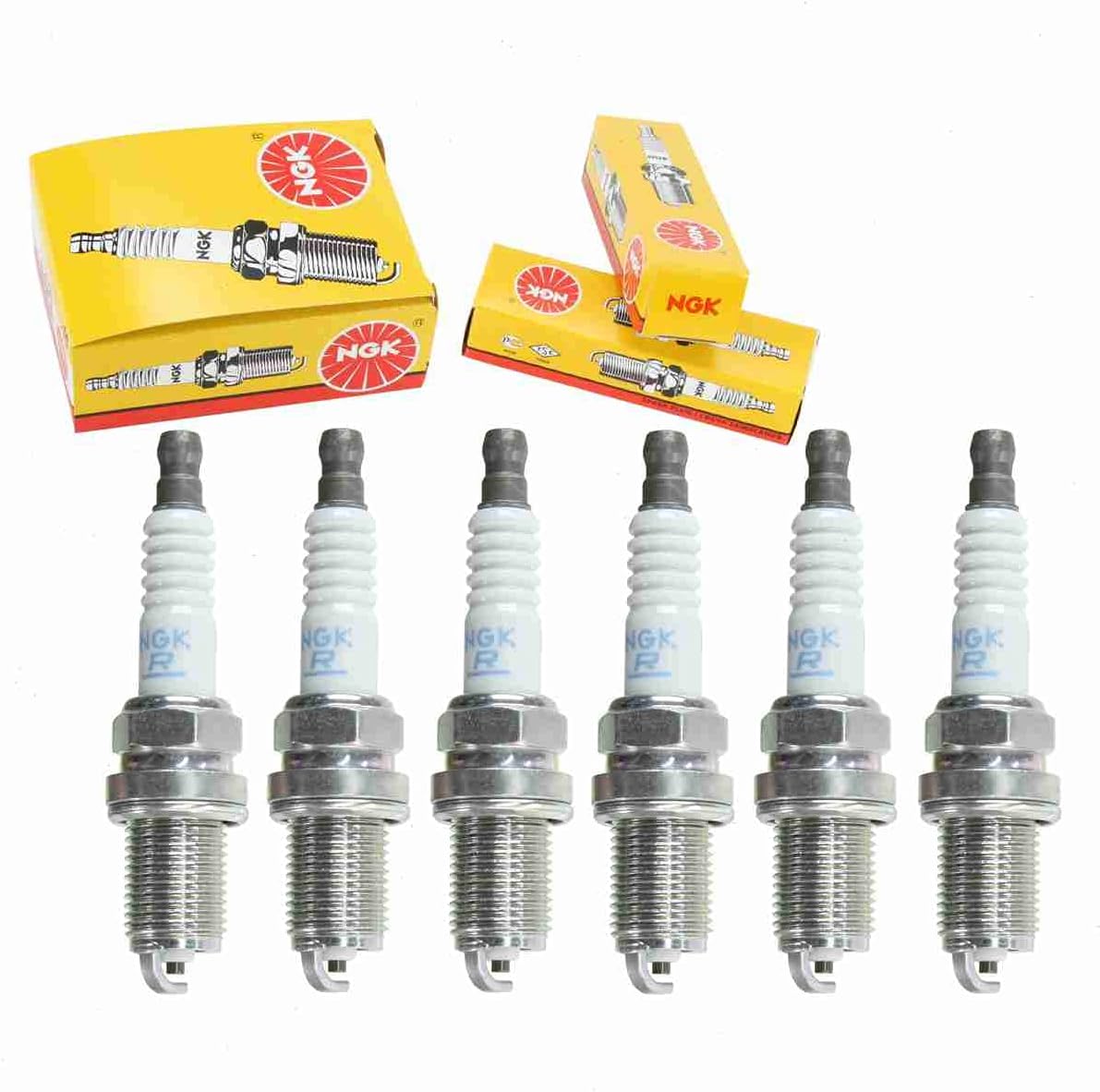 6 pc NGK Standard Spark Plugs compatible with Chevrolet Tracker 2.5L V6 2001-2004