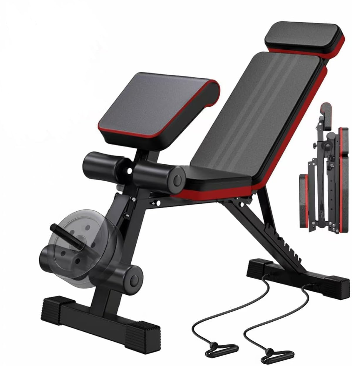 Foldable Dumbbell Weight Bench, Multi-Position Adjustable Workout Bench