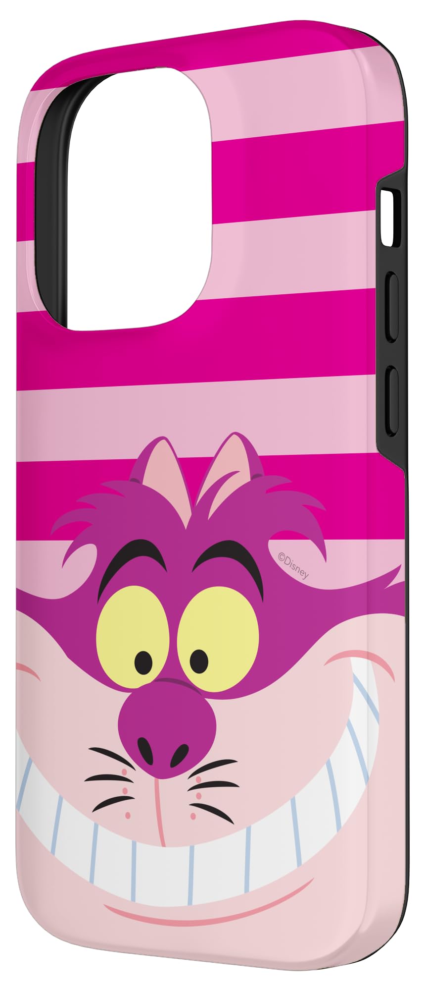 Custodia per iPhone 14 Pro Disney Alice nel Paese delle Meraviglie Stregatto Rosa Strisce