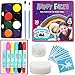 FACE PAINT SET: 30 Piece Kit Including Face Paints, Face Painting Pens, Brushes, Sponge, Stencils & Guide Book. Ideal For Christmas