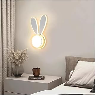 Children's Room Wall Lamp Simple Cartoon Cute Interior Decoration Boy and Girl Bedroom Bedside LED Light Contemporary(White,Nature White)