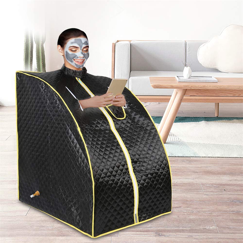 Sauna pliable cabine, Sauna infrarouge portable,Personal Spa at home Perspiration Perdre du poids avec le contrôleur de température à distance 98x80x70cm (Noir)