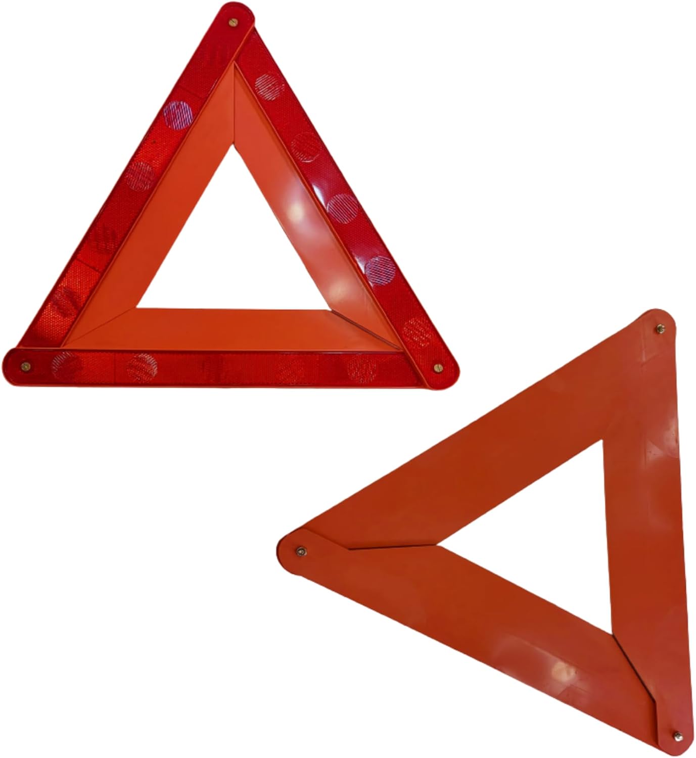 Foldable Triangle Warning Frame Triangle Emergency Warning Triangle Reflector Safety Triangle Kit Without Stand for During Roadside Breakdowns 2pcs