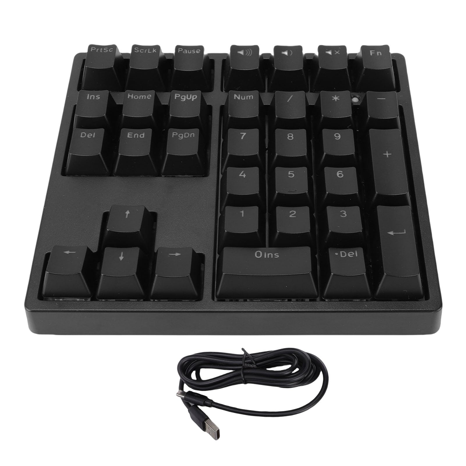 Zunate Mechaniczna Klawiatura Numeryczna, 34 Klawisze Przewodowa Klawiatura Numeryczna USB C, Podświetlany RGB, Niebieskie Przełączniki, Zewnętrzna do Laptopa (BLACK)