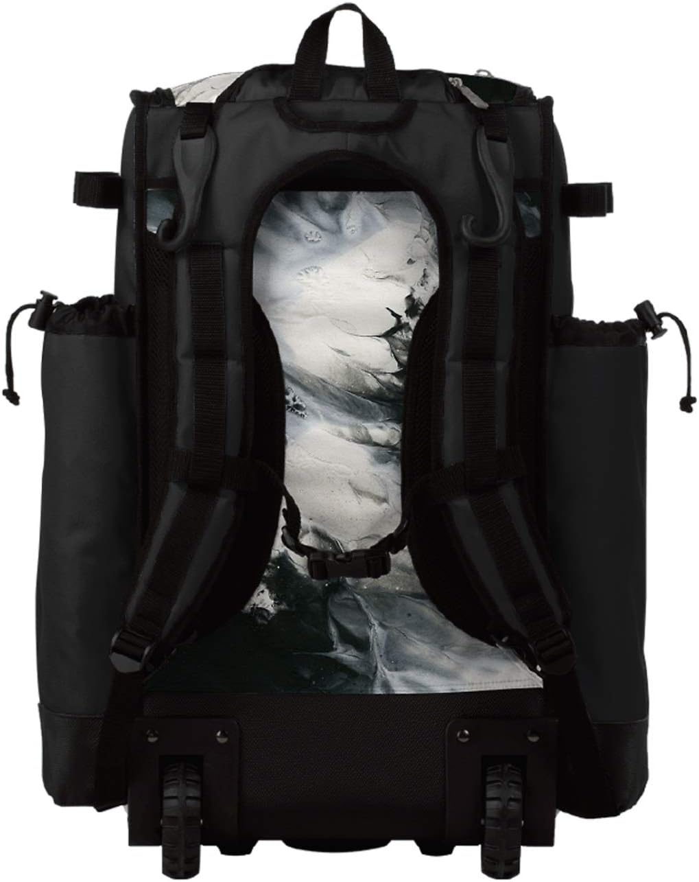 Boombah Superpack Hybrid Rolling Bat Bag - Glacier Bat Pack Black/White - Wheeled & Backpack Version