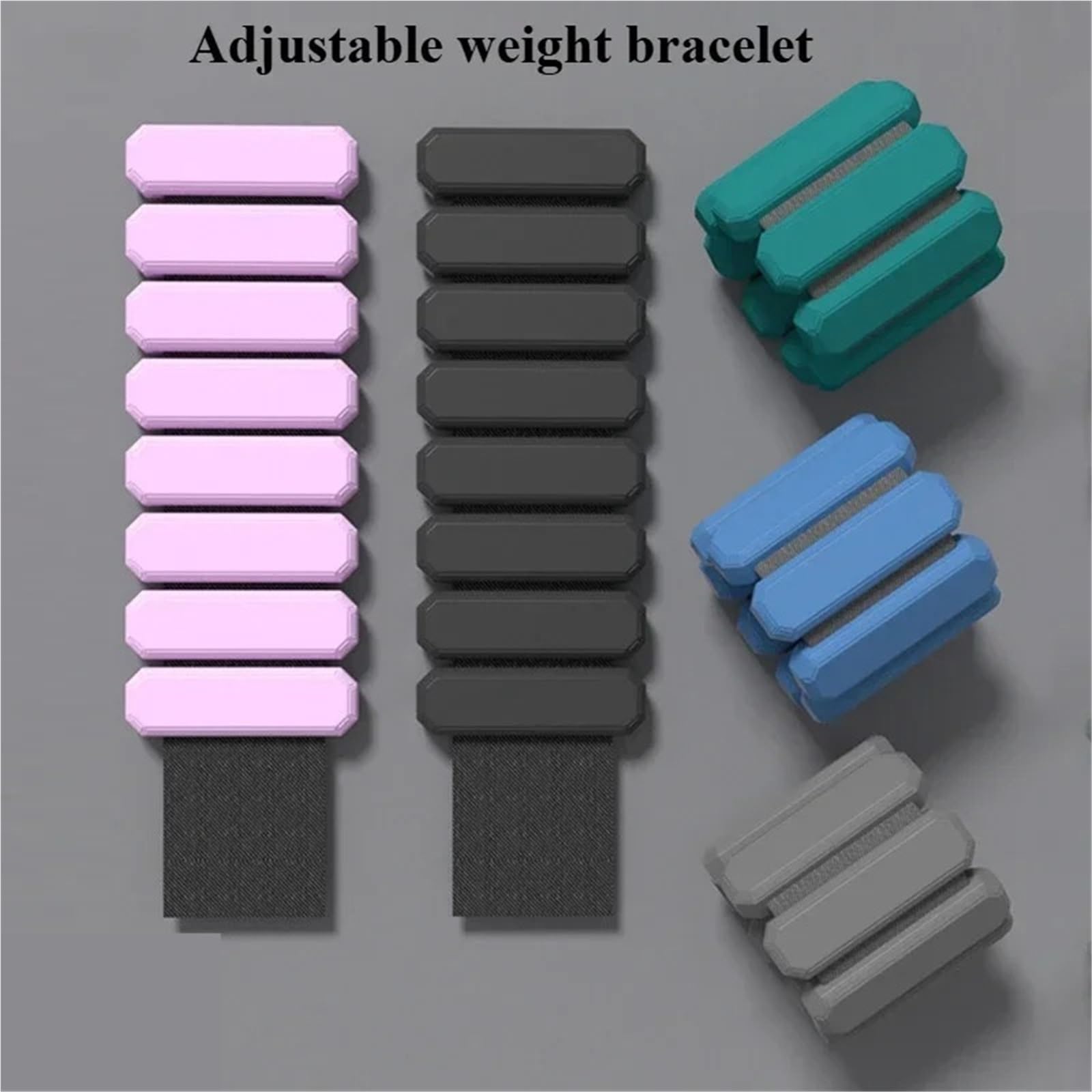 Cavigliere Pesi Braccialetto in silicone indossabile con pesi for caviglie e polsi, regolabile, con pesi for braccia e gambe, for fitness, corsa, allenamento in palestra