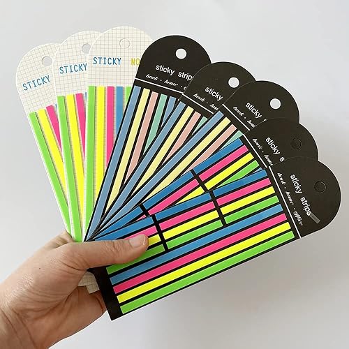 Miniatura 6 de 1600 marcadores de página largos pestañas adhesivas de índice transparentes pestañas de resaltador pestañas estéticas para anotar tiras de