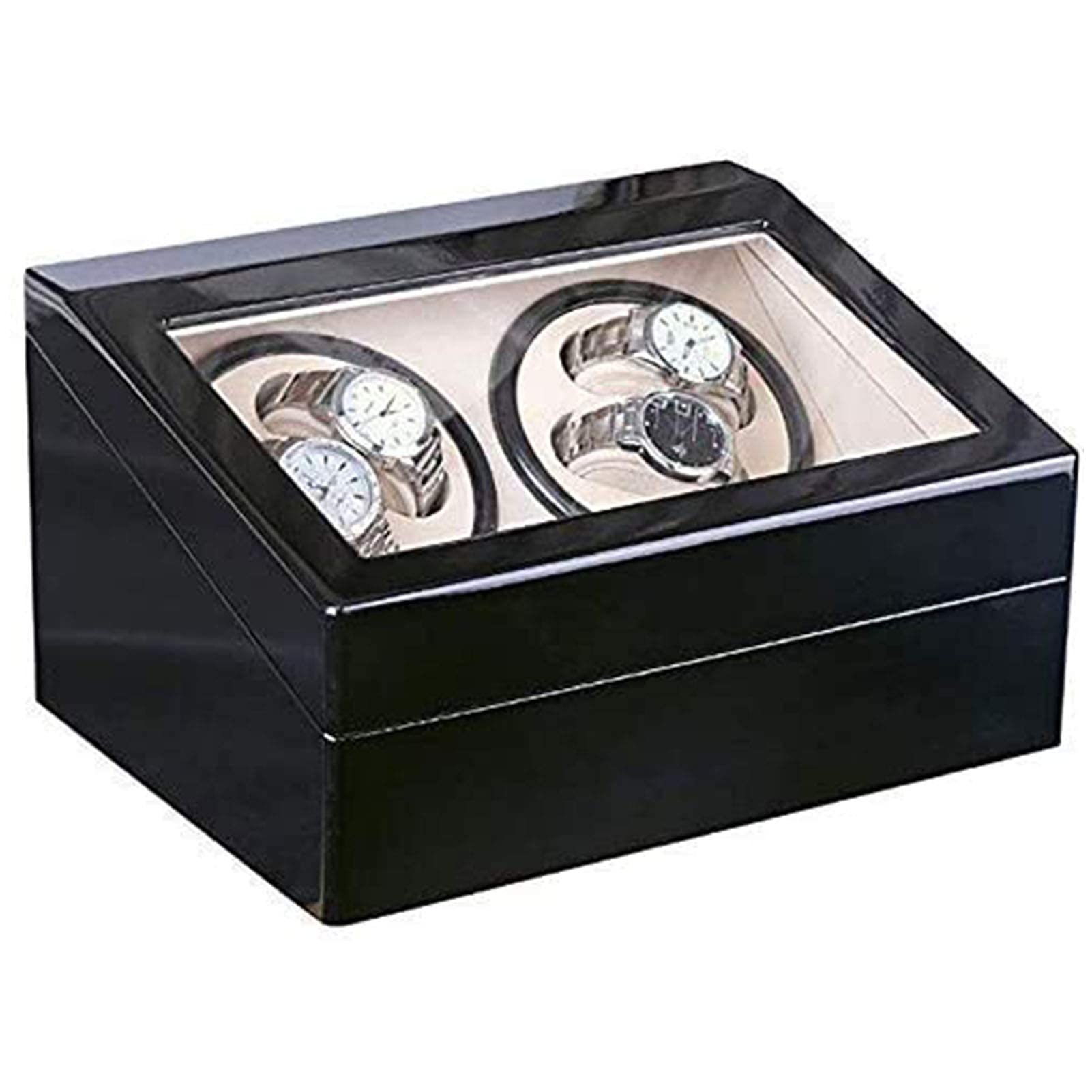 OLSKFUH Watch Winder Box Watch Winder For Automatic Watches 4 Display Box Wooden Motor Watch Winder Watches Box Watches Cases,