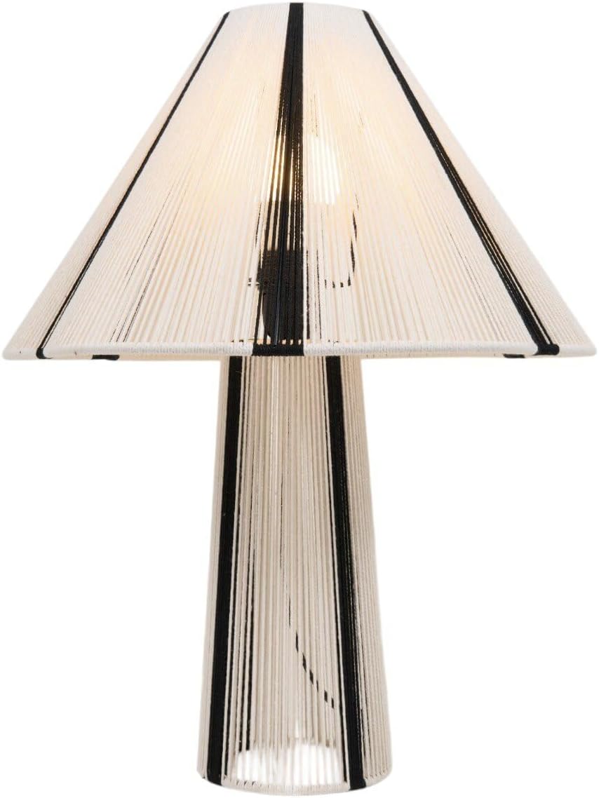 – wilko Stripey String Effect Table Light, Black and White, 49.5 x 39 x 39cm, Cotton, Metal, 10W Max, Edison Screw/ES, Bulb Not Included, Cable Length 1.8m, Modern Design
