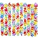 Produktbild NIWWIN 20 Stück Hawaii gekräuselte Blume Lei Luau Floral Leis für Kleid, Beach Theme Party Dekorationen