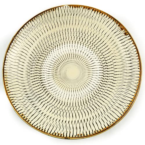 小鹿田焼　大皿　陶器 小鹿田焼 とびカンナ櫛目大皿 40㎝ 黒木史人（Onta dish 40cm