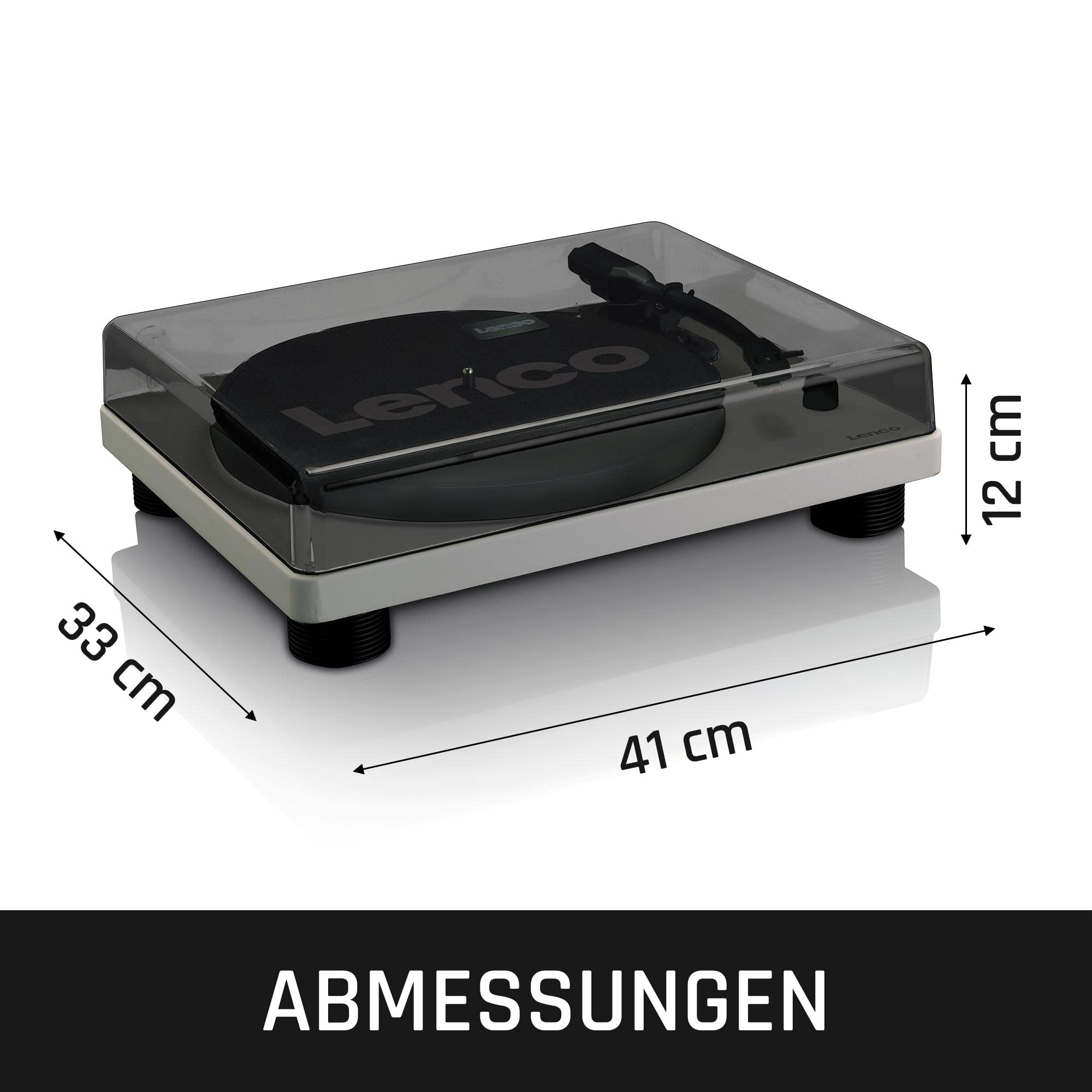 Lenco LS-50GY - Plattenspieler - Schallplattenspieler - Vinyl Player | 33 - 45 und 78 RPM - Riemenantrieb - MDF-Struktur - Grau