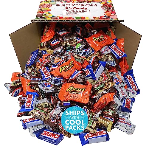 Bulk Chocolate Candy Bar Mix, 5 Lbs Of Individually Wrapped Hershey's Miniatures Assorted Chocolate Variey Pack, Includes Hershey's Nuggets, Milk Chocolate Peanut Butter Cups, Twix, 3 Musketeers, Snickers, Crunch Minis #TOP13