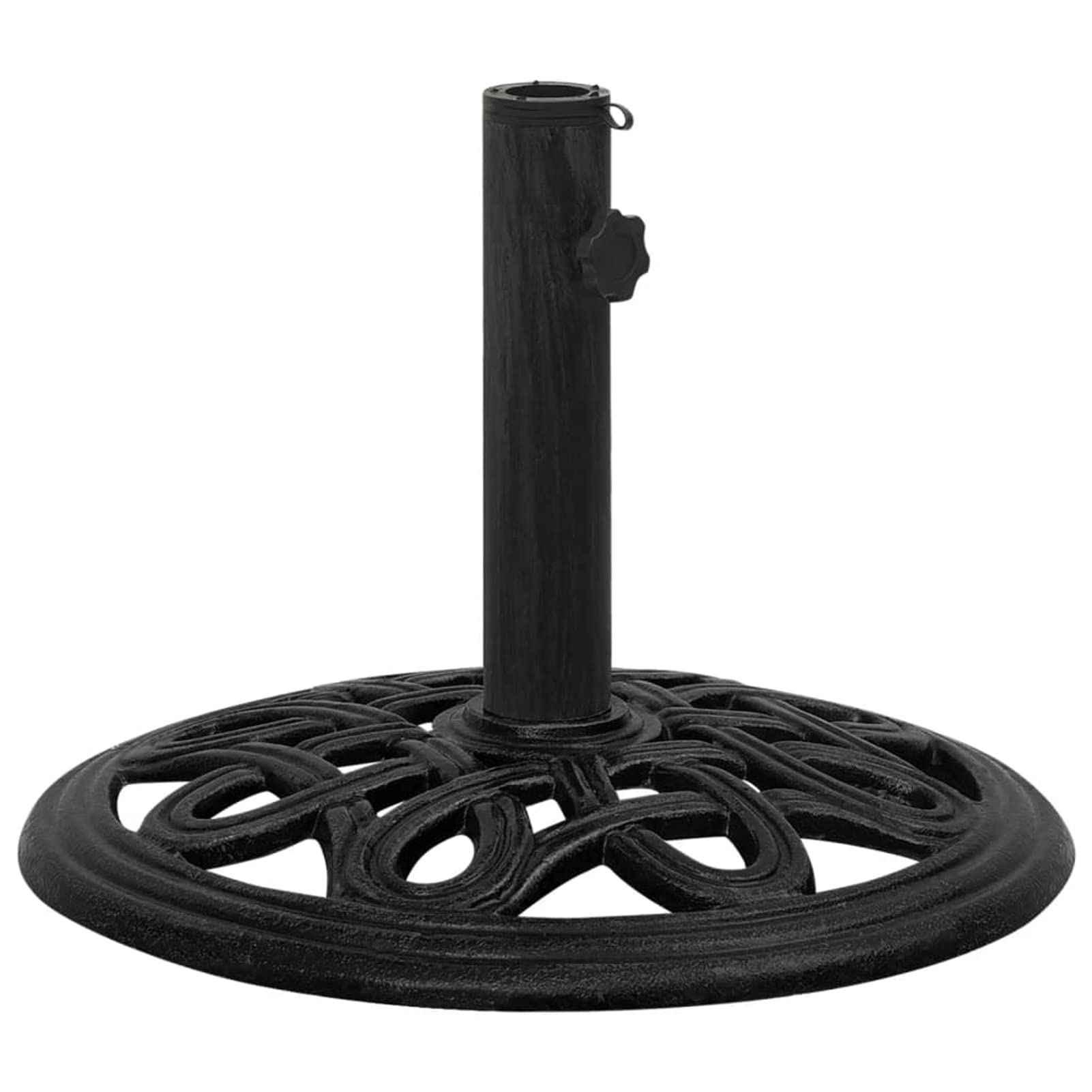 Socle de Parasol Noir 44x44x32 cm Fonte,Pied De Parasol,Pied De Parasol Lourd,Pied De Parasol sur roulettes