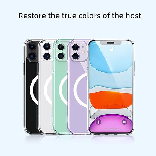 Miniatura 8 de Tigowos Funda magnética para iPhone 11 probada en caídas de grado de 10 pies y compatible con MagSafe Carcasa protectora translúcida antihuellas
