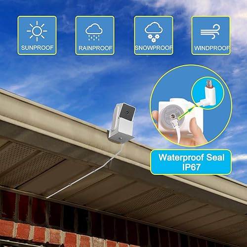 Miniatura 4 de Cable de extensión de alimentación con conector en forma de L de 20 pies para cámara Wyze Cam Pan V3 y Blink Outdoor (3 generación), cable de