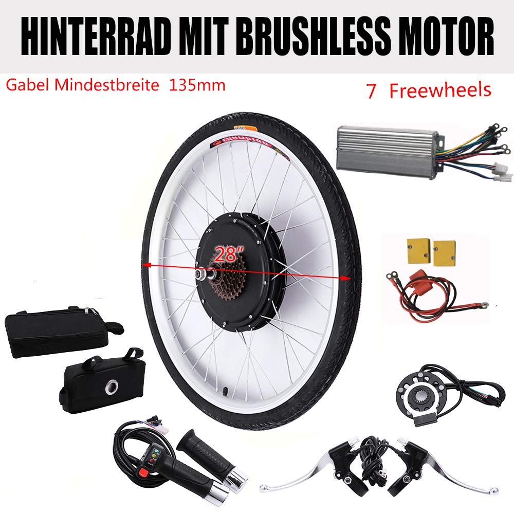 28" 48V/1000W Elektro-Fahrrad Kit Hinterrad Ebike Elektrofahrrad Umbausatz Kit (48V 1000W)