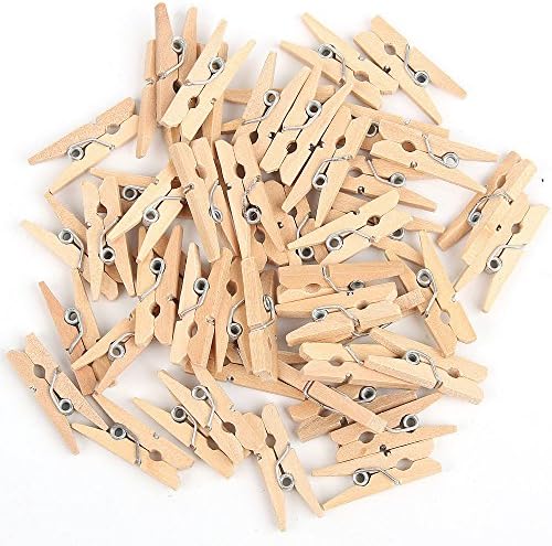 Kids B Crafty 100 Mini Pegs, Mini Pegs for Photos, Mini Wooden Pegs, Small Wooden Pegs, Craft Pegs, 25mm