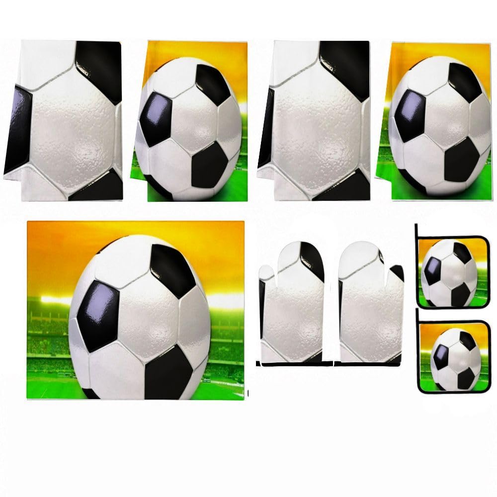 9PCS lucido palla da calcio decorazione cucina e accessori set