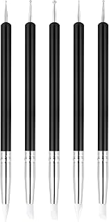 Pack of 5 Silicone Brushes, Double End Nail Art Brush, Nail Design Brush, Painting…